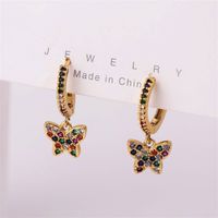 Exquisite Copper Inlaid Zirconium Butterfly Earrings main image 4