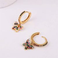 Exquisite Copper Inlaid Zirconium Butterfly Earrings main image 5