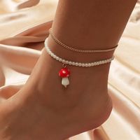 Bohemian Pearl Mushroom Multilayer Anklet main image 1