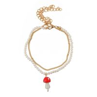 Bohemian Pearl Mushroom Multilayer Anklet main image 6