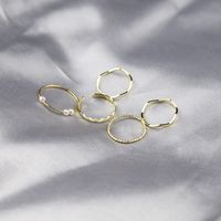 Simple Pearl Fashion Rings Five-piece Set main image 3