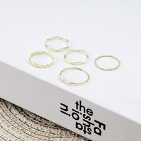 Einfache Perlenmode Ringe Fünfteiliges Set main image 5
