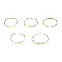 Simple Pearl Fashion Rings Five-piece Set main image 6