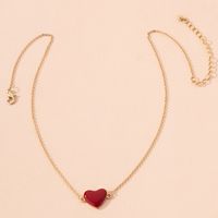 Fashion Alloy Red Heart Necklace main image 2