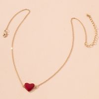 Fashion Alloy Red Heart Necklace main image 3