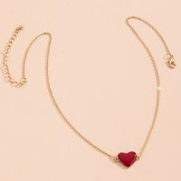 Collier Coeur Rouge En Alliage De Mode main image 4