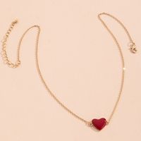 Fashion Alloy Red Heart Necklace main image 4