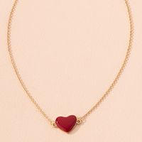 Fashion Alloy Red Heart Necklace main image 5