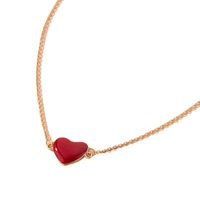 Collier Coeur Rouge En Alliage De Mode main image 6