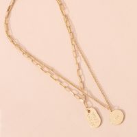 Retro Gold Coin Pendant Double Layer Necklace main image 4