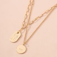 Retro Gold Coin Pendant Double Layer Necklace main image 5