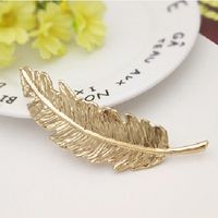 Fashion Golden Feather Leaf Hairpin sku image 1