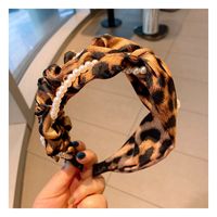 Korean Fashion Pleated Net Gauze Leopard Large Intestine Hairband sku image 1