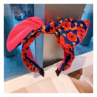 Korean Wild Geometric Retro Bow Sweet Red Plaid Headband sku image 3