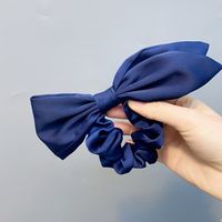 Fashion Pleated Solid Color Bow Hair Scrunchies sku image 3
