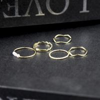 Einfache Perlenmode Ringe Fünfteiliges Set sku image 1