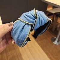 New Fabric Zipper Fashion Middle Knotted Headband sku image 4