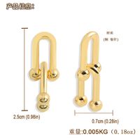 Golden Copper Inlaid Zirconium Earrings main image 5