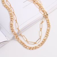 Stacked Hip-hop Punk Alloy Women's Geometric Multi-layer Paper Clip Necklace main image 1