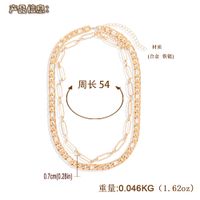 Stacked Hip-hop Punk Alloy Women's Geometric Multi-layer Paper Clip Necklace main image 5