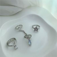 Diamond Five-pointed Star Opening Fashion Ring main image 4