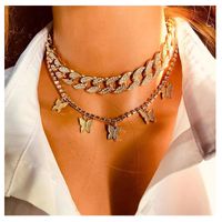 Alloy Diamond Butterfly Necklace main image 3