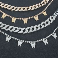 Alloy Diamond Butterfly Necklace main image 5