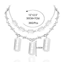 Fashion Personality Silver Blade Double-layer Necklace main image 6