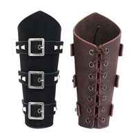 New Exaggerated Men's Leather Wrist Guards Personality Wide Leather Punk Riding Arm Guards main image 6