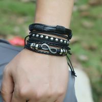 New  Rock Diy Combination 6-piece Cowhide Bracelet main image 6