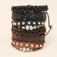 New Hand-woven Cowhide Creative 6-piece Leather Bracelet main image 4