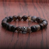 Creative 8mm Beaded Stone Skull Bracelet main image 4