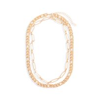 Stacked Hip-hop Punk Alloy Women's Geometric Multi-layer Paper Clip Necklace sku image 1