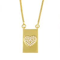 Creative Micro-inlaid Zircon Love  Necklace sku image 2