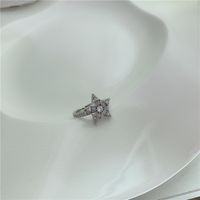 Diamond Five-pointed Star Opening Fashion Ring sku image 2
