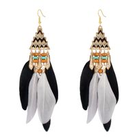 Dame Mode Style Ethnique Triangle La Plume Pas D'incrustation Des Boucles D'oreilles sku image 4