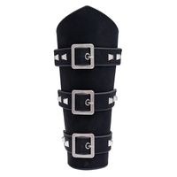 New Exaggerated Men's Leather Wrist Guards Personality Wide Leather Punk Riding Arm Guards sku image 1