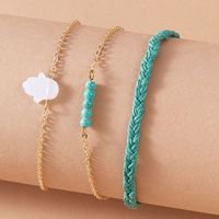 Braided Cord Colorful Beads Anklet 3-piece Set main image 5