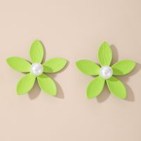 Fashion Paint Five Petal Flower Earrings sku image 1