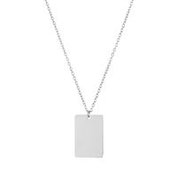 New Stainless Steel Square Glossy Pendant Necklace main image 5