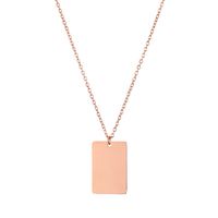 New Stainless Steel Square Glossy Pendant Necklace main image 6