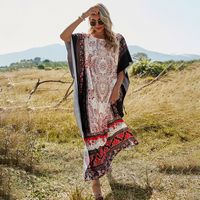 Lace-up Printed High-waisted Long Dress main image 5