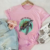 Women's Short Sleeve T-shirts Printing Casual Fashion Printing sku image 7