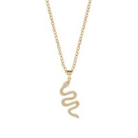 Fashion Long Copper Inlaid Zirconium Zodiac Snake Necklace main image 6