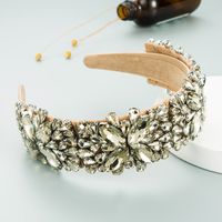 New Baroque Retro Exaggerated Stained Glass Diamond Fabric Headband main image 3