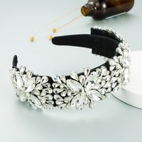 New Baroque Retro Exaggerated Stained Glass Diamond Fabric Headband main image 5