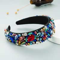 New Geometric Super Flashing Glass Diamond Crystal Fabric Headband main image 3