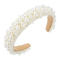 White Pearl Crystal Beaded Headband main image 6
