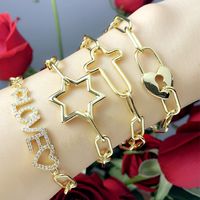 Diamond Letter Five-pointed Star Bracelet main image 1