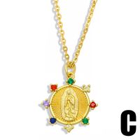 Virgin Mary Diamond Pendant Necklace main image 5